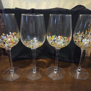 Colorful Confetti Wine Glass Set